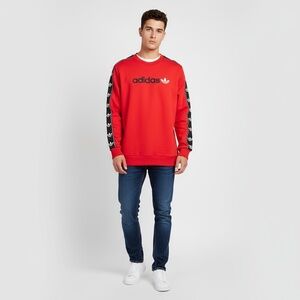 Adidas Originals Sweatshirt Mens Size 2XL Red Crewneck Trefoil Logo Athleisure